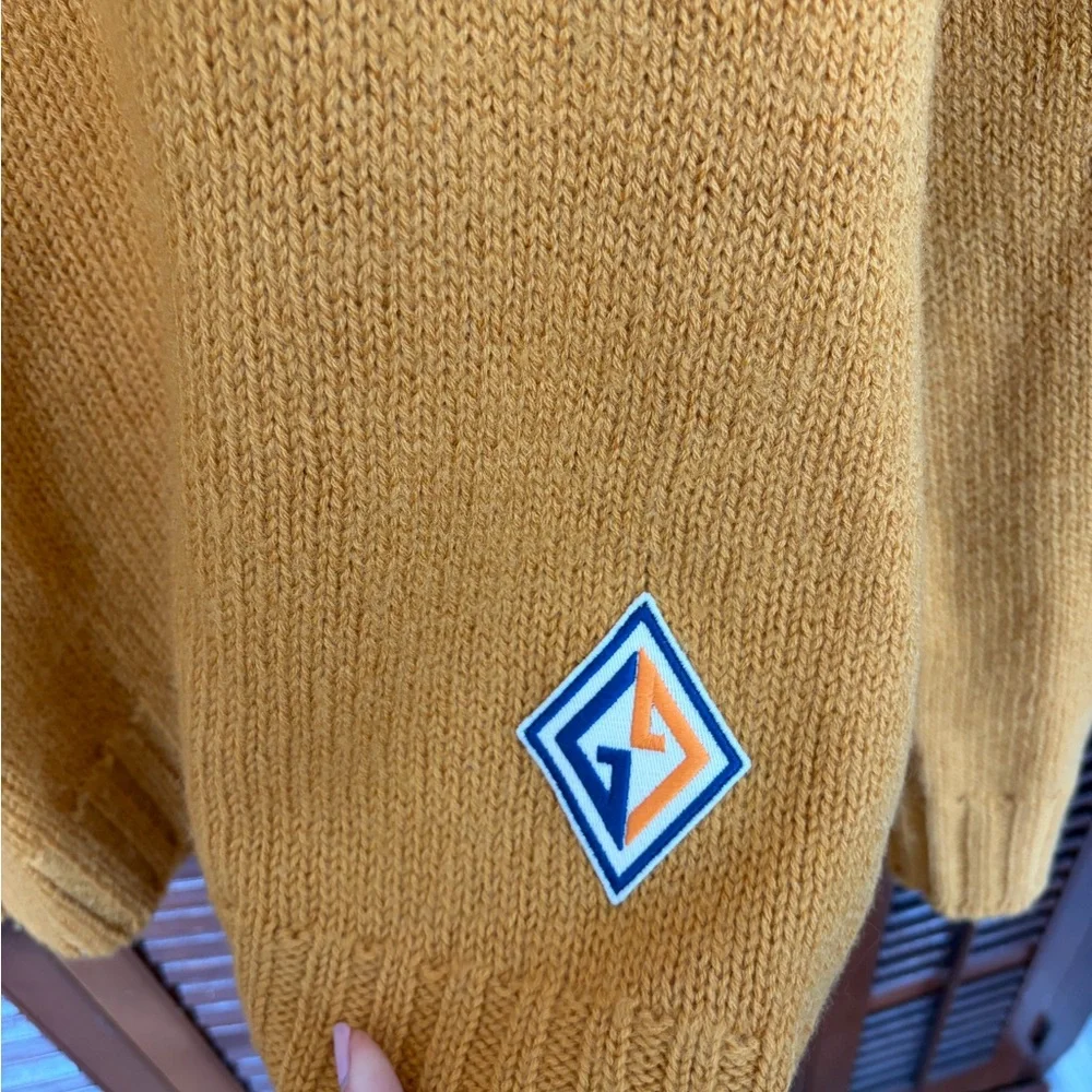 Gucci Mustard Yellow V-Neck Wool Sweater